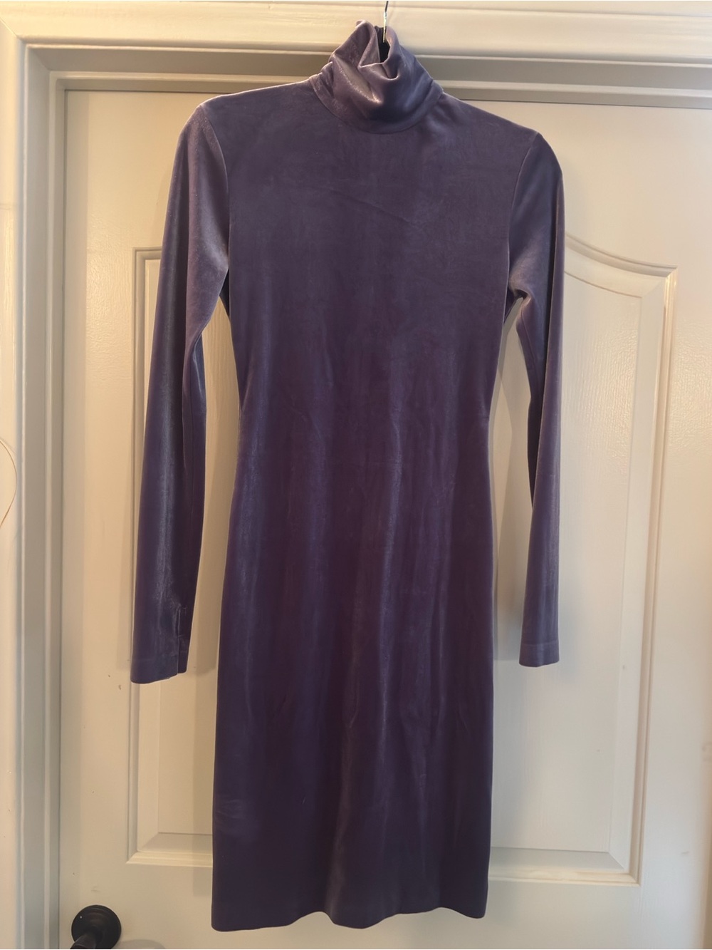 Norma Kamali Velvet Turtleneck Dress - Purple worn once